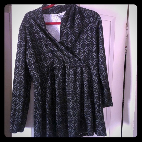 Damask print wrap style tunic - Picture 1 of 1
